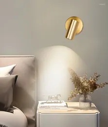 Wall Lamp Bedroom Bedside Eye Protection Reading LED Living Room Staircase Modern Spotlight Gold COB Chip Home Appliance