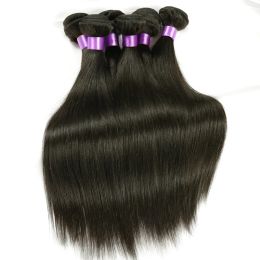 Straight Bundles Human Hair Bundle 100% Unprocessed 30 32 Inch Virgin Hair 1 3 4 Bundle Brazilian Straight Weave Hair Extension