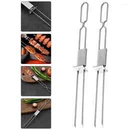 Mugs 2 Pcs Barbecue Sign Convenient Grill Skewer Professional Stick Roasting Bbq Portable Chicken Fork Stainless Steel Outdoor