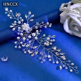 Headpieces HNCCX Handmade Bridal Hair Accessories Wedding Crystal Bride Rhinestone Headbands Pearl Headwear For Women Party CP84