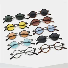 Sunglasses Men Women Gradient Clear Lens Glasses Small Round Eyewear Driving Shades Punk Sun