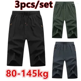 Men's Shorts 3pcs Plus Size Men Casual Pants 3XL-9XL Summer Sweatpants Three Quarter Sport 3/4 Gym