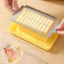 Plates Butter Cutting Storage Box With Dustproof Lid Cheese Slicer Cutter Fresh-Keeping Boxes Kitchen Preservation Container Accessory