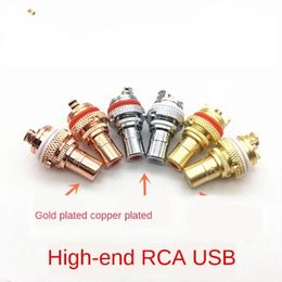 American CMC Fine Copper Gold-Plated RCA USB Audio Amplifier AV Audio Lotus Socket Terminal Three Colours Optional