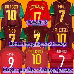 Retro classic 1998 1999 RONALDO soccer jerseys 2000 2002 2004 2006 2012 16 18 Portugal PEPE PAULETA RUI FIGO J.MOUTINHO NANI QUARESMA COSTA Portugieser football shirt