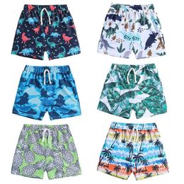 Shorts Shark swim trunks baby boy blue cartoon whale dinosaur Hawaii printed beach shorts boy childrens swim trunks 6 12M Y240524