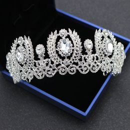 Luxury Baroque Queen Crystals Wedding Crowns Bridal Tiaras Diamond Jewellery Rhinestone Headpieces Cheap Hair Accessories Pageant Tiara 178E