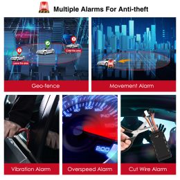MiCODUS Car GPS Tracker 4G MV501G 1000mAh Tracking Device SOS Remote Cut Off Fuel Voice Monitor Multi-Alarms Lifetime Free App