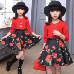 Girl Dresses Girls 2024 Spring Autumn Children Clothing Floral Princess Dress Fashion Kids Party Clothes 4 6 8 10 12 Years