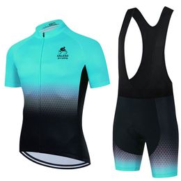 Salexo 2022 Summer Men Short Sleeve Cycling Jersey Set Breathable MTB Bike Cycling Clothing Maillot Ropa Ciclismo Bike Uniform