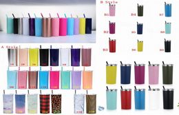 20oz Skinny stainless steel cups Straight Tumbler water mugs outdoor car bottle vacuum cup With plastic straws lid drinkware 600ml4315028