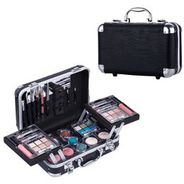 DUER LIKA Black Portable Professional 24 Colour Eyeshadow Blush Cosmetic Foundation Face Powder Makeup Sets Eye Shadows Palette 240524