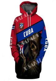 Men039s Hoodies Sweatshirts Skull Country Cuba National Emblem Flag 3D Full Print Size Hoodie Man Women Outwear Zipper Pullov7996522