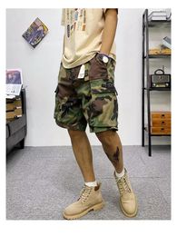 Cargo Shorts Mens Summer Cotton Army Tactical Camouflage Multi-pocket Casual Short Pants Loose Military Shorts Men 240524