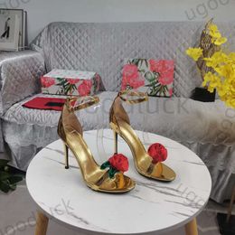 Designer tacchi alti fiori di lusso a punta di punta sandali estivi scarpe floreali per feste formali scarpe da sposa rossa oro verde nero scarpe da donna 34-43 con scatola