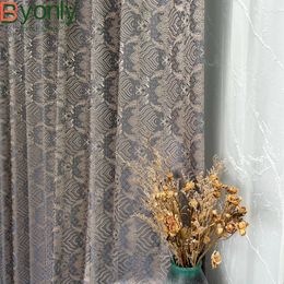 Curtain Chinese Style High-grade Cloud Sea Tide Pattern Gold Thread Jacquard Blackout Curtains For Living Room Bedroom French Window