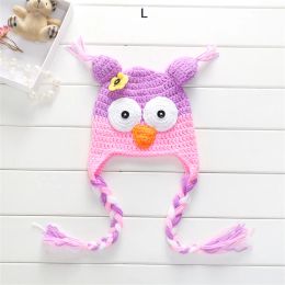 Crochet Baby Owl Hat Multiple Shape Colours Newborn Owl Cap Photo Props Infant Toddler Knitted Beanie With Braid