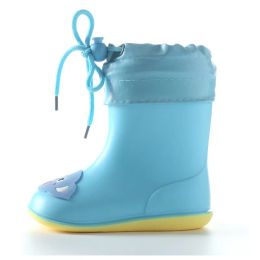 Autumn Winter Warm Plush Waterproof Kids Rain Shoes Bojor Girls Baby Rubber Boots Soft PVC Snow Boots Children Rain Boots CSH789