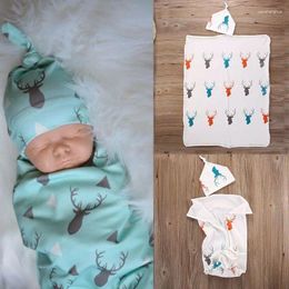 Blankets Born Baby Deer Print Blanket Stretch Cotton Wrap Animal Bath Towels Toddler Kids Sleeping Babies Care