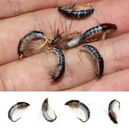 6PCSTrout Fishing Realistic Nymph Scud Fly Nymphing Artificial Insect Baits Flying Lure Accessories 240522