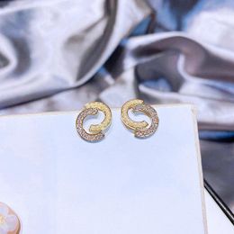 Stud Earrings MIGGA Unique Design Cubic Zircon Fashion Gold Colour Plated Women Jewellery