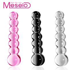 Meselo Glass Beads Anal Plug Gay Sex Toys For Men Woman Vagina Dildo Masturbator Bdsm Products Anus Butt Plug Bead Big Adult Toy Y3518145