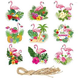 Party Decoration 9pcs Hawaiian Flamingo Hanging Pendants Summer Beach DIY Oranments Tropical Hawaii Birthday Decor