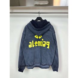 designer hoodie balencigs Fashion Hoodies Hoody Mens Sweaters High Quality Correct Version Paris New Tape Bandage Men's and Women's Casual Old Gradual Loose X2U6