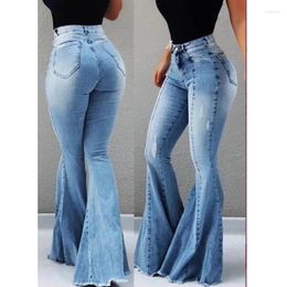 Women's Jeans Women Skinny High Waist Ripped Flare Denim Pants Woman Elastic Stretch Sexy Female Washes Trousers 2024