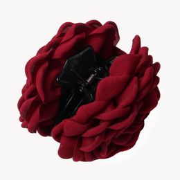 Fabric Rose Flower Hair Claw Clips for Women Girls Hair Clip Barrette Plastic Hair Clamps Headwear Hair Accessories