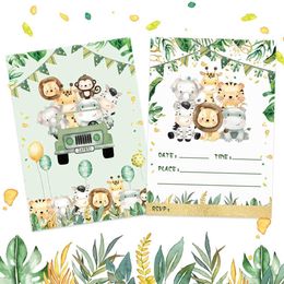 Gift Cards Greeting Cards Invitation Thank You Card Gift Card Jungle Wildlife Park Animal Birthday Party Decoration Childrens WX5.22634