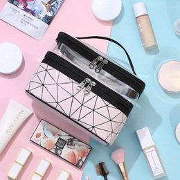 Cosmetic Bags Big Capacity Makeup Organiser Multifunction Double Transparent Bag Large Portable Toiletries Travel