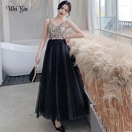 Party Dresses Wei Yin AE0422 Sexy Strapless Evening Dress Banquet Elegant Sequins V-neck Long Prom Formal Gown Vestidos