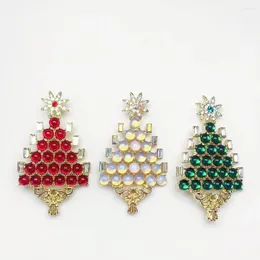 Brooches MITTO FASHION JEWELRIES AND HIGH-END ACCESSORIES RHINESTONES RESINS DOTTED CHRISTMAS TREE VINTAGE PIN WOMEN DRESS BROOCH