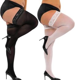 Plus Size lingerie Stocking Women Sexy Thigh High Stockings Lace Exotic for Sex Fishnet Large Socks 2205056885196