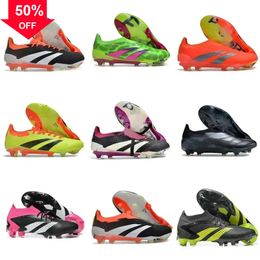 Designer Elite Foldover Fold Over Tongue Soccer Shoes Football Boots High Quality Kids Youth Men Cleats Hight Cut Long Spiked Soles Outdoor Sport Sneakers