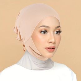 Inner Hijab Caps Muslim Stretch Tie Back Jersey Cap Islamic Underscarf Bonnet Female Headscarf Headwrap Arab Turban Mujer Adjust