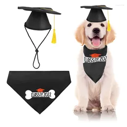 Dog Apparel Graduation With Costume Tassel Cat Small For Dogs Appare Yellow Accessory Holiday Pet Hats Caps Party