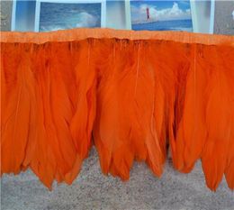 10 meters orange goose feather trimming fringe goose feather trim fringe 1520cm wide for sewing costumes decor6906220
