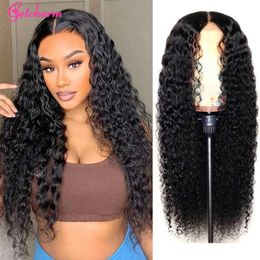 Synthetic Wigs Deep wave front wig 13x4 13x6 high-definition transparent lace front wig 28 30 inch curly wig without glue lace front human hair wig Q240523