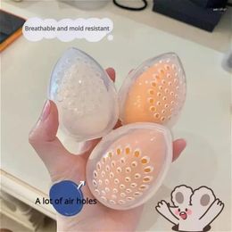 Makeup Sponges Easy To Carry Travelling Sponge Box Pink White Egg Shape Plastic Powder Beauty Holder Cosmetics Tools