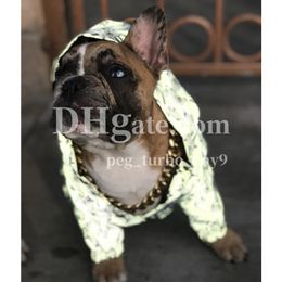 Pet Dog Reflective Jacket Designer Printed Pet Dog Coat Pet Waterproof Clothing Pomeranian French Bulldog Cool Dog Apparel