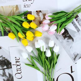 Decorative Flowers 10pcs Artificial Tulips Real Touch Fake Tulip Bouquet Home Office Room Decorations Vase Wedding