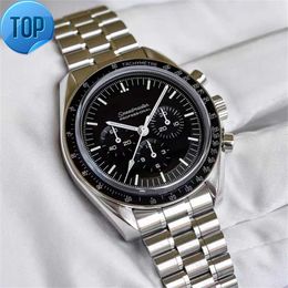 Luxury Top Brand Speed master Series Mens Watch Multifunctional Quartz Chronograph 42mm Dial Diameter Stainless Steel Watch