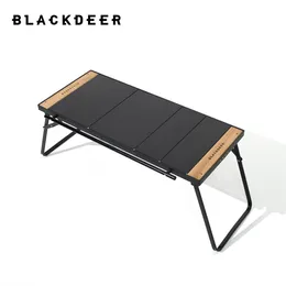 Camp Furniture BLACK-DEER Camping Folding Aluminum Alloy IGT Table Multifunctional Portable BBQ Grill Wood Outdoor Picnic Fishing