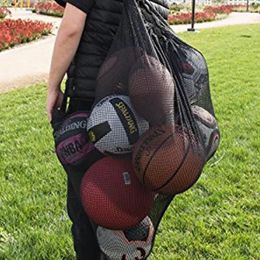 Storage Bags Large-Capacity Outdoor Sports Bag Pool Mesh Reusable Football Basketball Inflatable Toys Ball For Beach