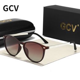 GCV Ultra Light TR90 Sunglasses Men Female Polarised TAC Lens Driving Sun Glasses Women Sports Cat Eye Butterfly Circular 240515