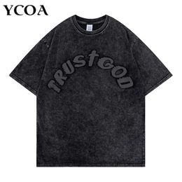 Men's T-Shirts Oversized T-Shirt Women Top Tees Y2k Summer Korean Fashion Hip Hop Letter Harajuku Print Streetwear Vintage Grunge Goth Clothing J240522