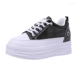 Casual Shoes White Fabric Sneakers Platform Tennis Female Inside Women Sports Vulcanised Summer Breathable Sandals Increase In Height40