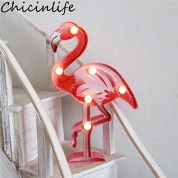 Party Decoration Chicinlife 1Pcs Flamingo LED Night Light Birthday Decor Baby Shower Home Wall Table Lamp Kids Wedding Holiday Supplies